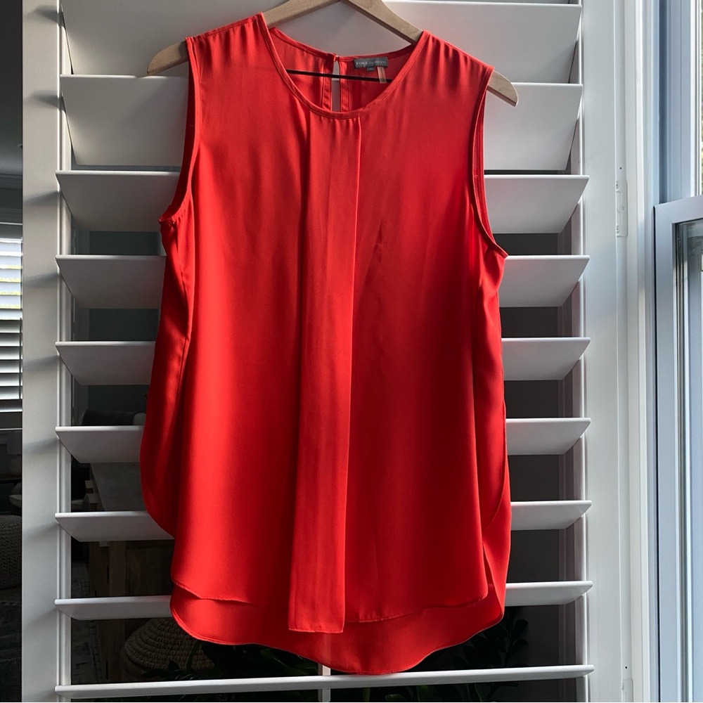 Vince Camuto Pleated Sleeveless Top Women's Size M